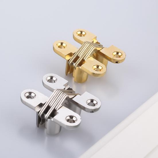 4Pcs Sturdy Cross Hinge High Adaptability Door Hardware Concealed Cross Door Hinge for Door
