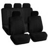 Universal 4-Season Breathable Car Seat Covers Set With Ventilated Tire Edge Trim Sedan SUV