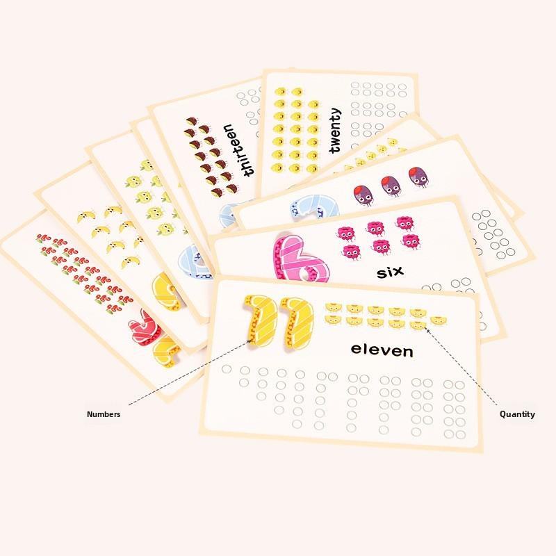 Montessori Wooden Number Slot Stick Blind Writing Board For Kid Play Educational