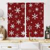 Piece Set High Definition Digital Printed Curtainred Background White Snowflakes Curtain Stylehome Decorati With Rod Pocket Polyester