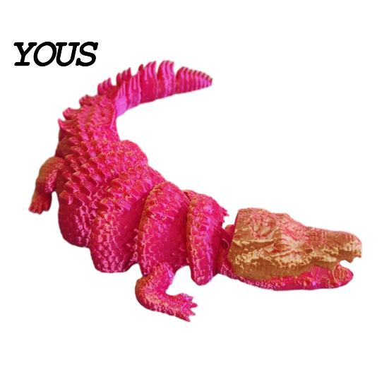 3D Printed Fidget Animal Crocodile Toy, Articulated Figurine, Realistic Flexible Party Favors for Children Reptile Sensory Desk Ornament Stress Relief