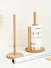 Wood Paper Towel Holder Anti-Skid Tissue Vertical Stand Rack Hook For Kitchens Bathrooms Living Rooms Restaurant