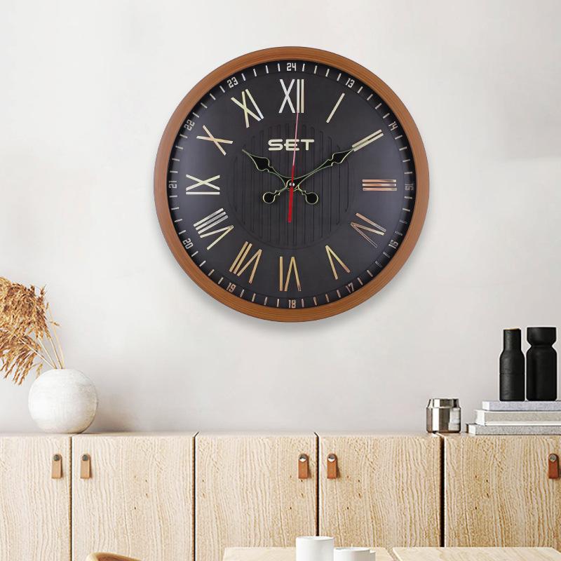 Youdaoplaceholder0 Holzmaserung Kunststoff Wanduhr, Schlafzimmer Kreative Wohnzimmer Wanddekoration, Quarz Uhr, Stille Uhr