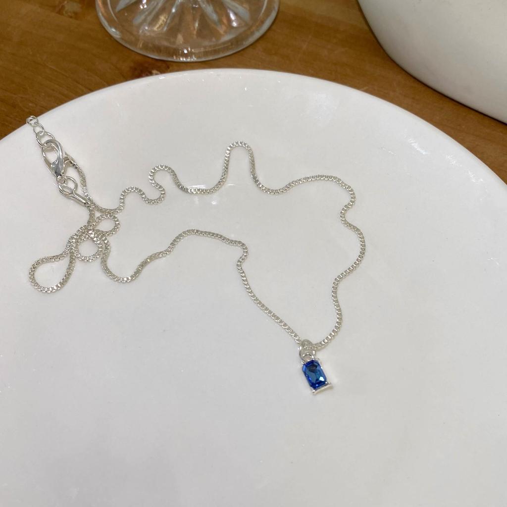 Trendy Geometric Square Zirconia Necklace for Women - High-End Versatile Clavicle Chain