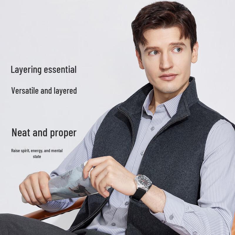 Langdeng Men's Old Money Double-Sided Wool Vest