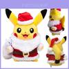 Adorável Pokemon Pikachu Natal Pai Natal Casaco Chapéus Pelúcia Boneco de Pelúcia Presente Para Crianças