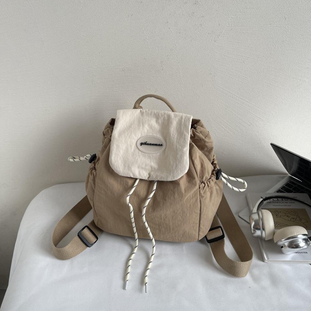 Drawstring Women Nylon Backpack Lightweight Minimalist Commuting Backpack  Travel