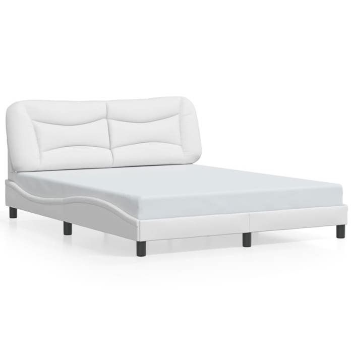 VidaXL Cadre de Lit avec Tête de Lit, Lit Rembourré, Sommier à Lattes, Lit Double, Lit Adulte de Chambre à Coucher 3208010