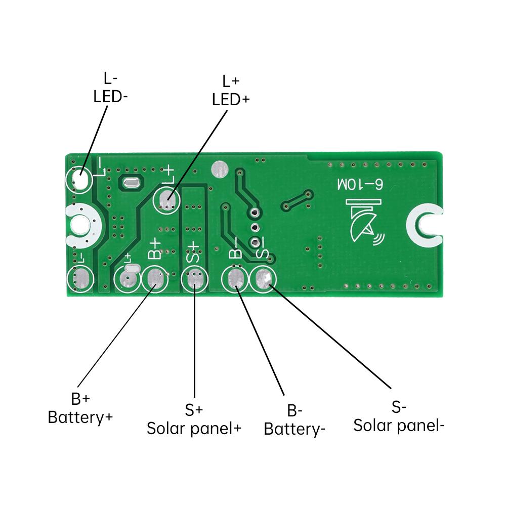 3.2V 3.7V Solar Light Circuit Board Remote Control With Power Off Memory Radar Human Body Sensing Function For 5-10M