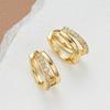 Fashionable and Exquisite Double-layer Hollowed Out Zircon  Round Earrings, Versatile Earrings