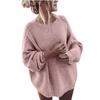 Women's Fashionable Casual Round Neck Solid Color Long Sleeve Sweaters