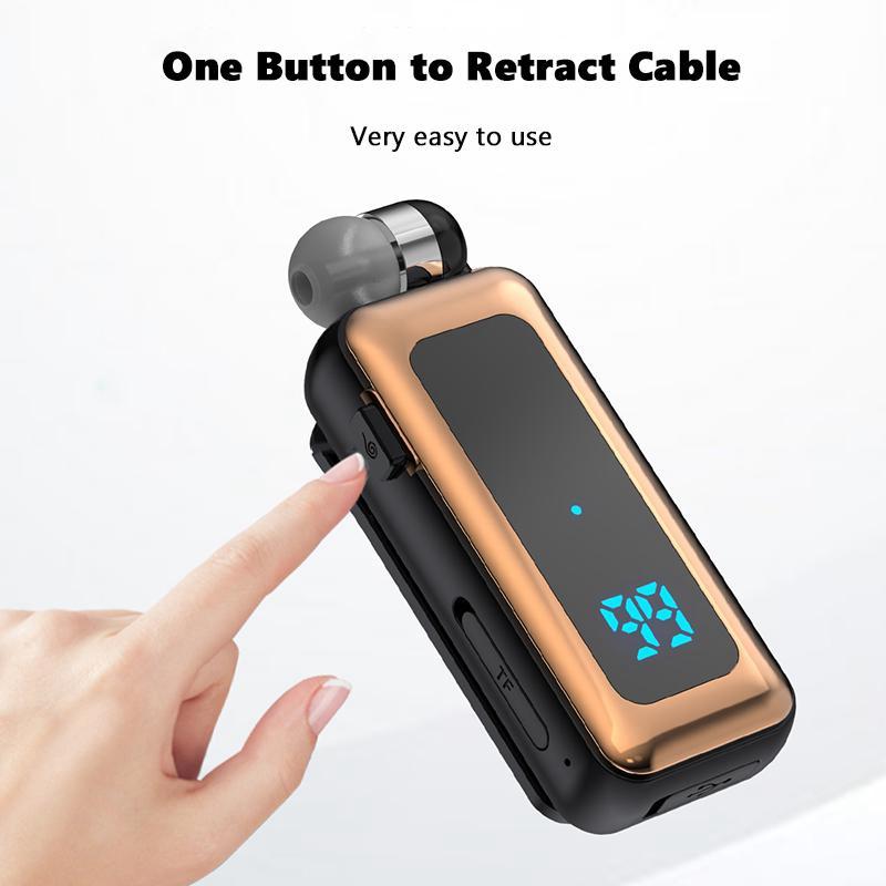 Business-Kopfhörer mit Clip-TF-Karte, Wiedergabe von Bluetooth 5.4, Geräuschunterdrückung, HD-Anrufe, Digitalanzeige-Kopfhörer mit Mikrofon-Headset