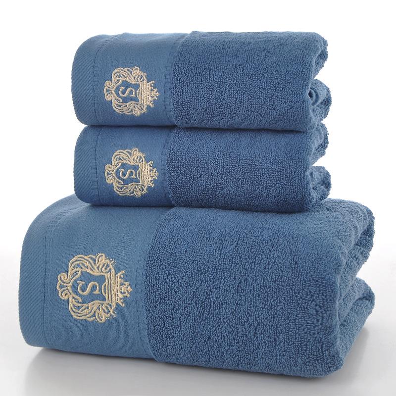 Pure Cotton Bath Towel Set: Absorbent and Lint-Free, Three-Piece Gift Set Featuring Extra Large Towels and Face Towel for Adults