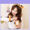 Adorável Animal de Pelúcia Tigre Panda Coelho Brinquedo Pulseira com Pelúcia Curta Macia