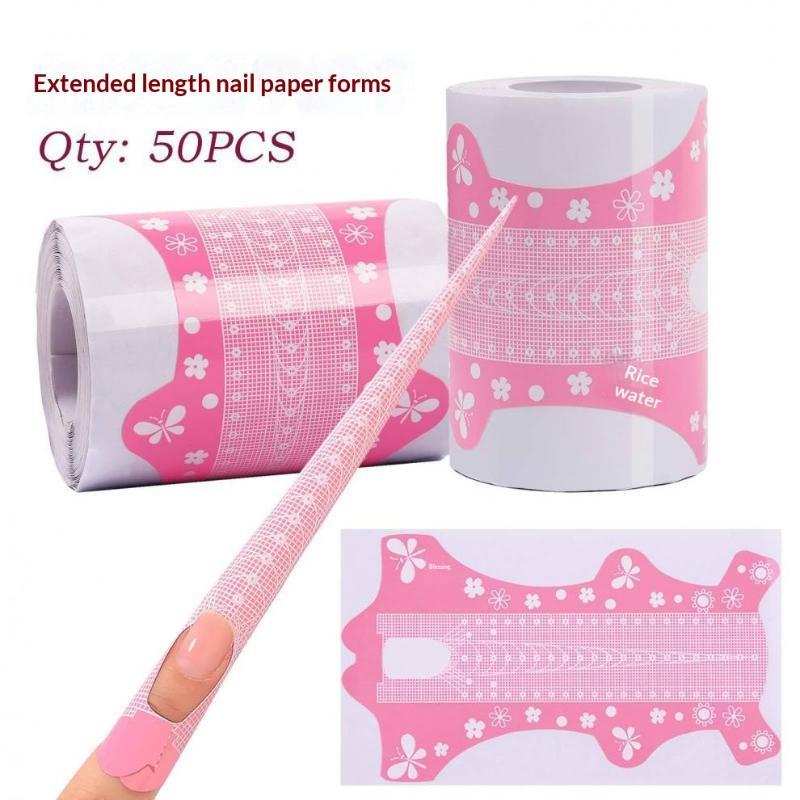 Nail Forms Tips 50/100Pcs Self-Adhesive Disposable Stickers for Acrylic Nail Extension Home DIY Manicure Salon Use