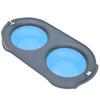 Pet Folding Bowl Portable Water and Food Feeding Dog Bowl Cat Folding Double BowlBlue