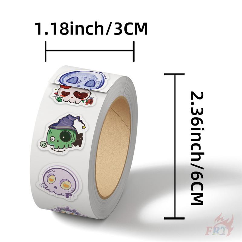 500Pcs/Roll Groovy Skull Kids Rewards Stickers - DIY Scrapbooks Album Decor Sealing Label Decals