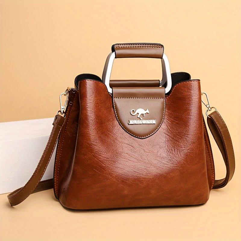 Schicke Handtasche im Vintage-Stil – elegante Umhängetasche aus PU-Leder, perfekt für den Alltag, vielseitiger Schultergurt, klassisches Design mit modernem Twist