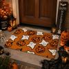 VIKAMA Halloween Trick or Treat Doormat Bat Ghost Pumpkin 2D Print Non?Slip Entrance Floor Mat Front Door Holiday Home Decor