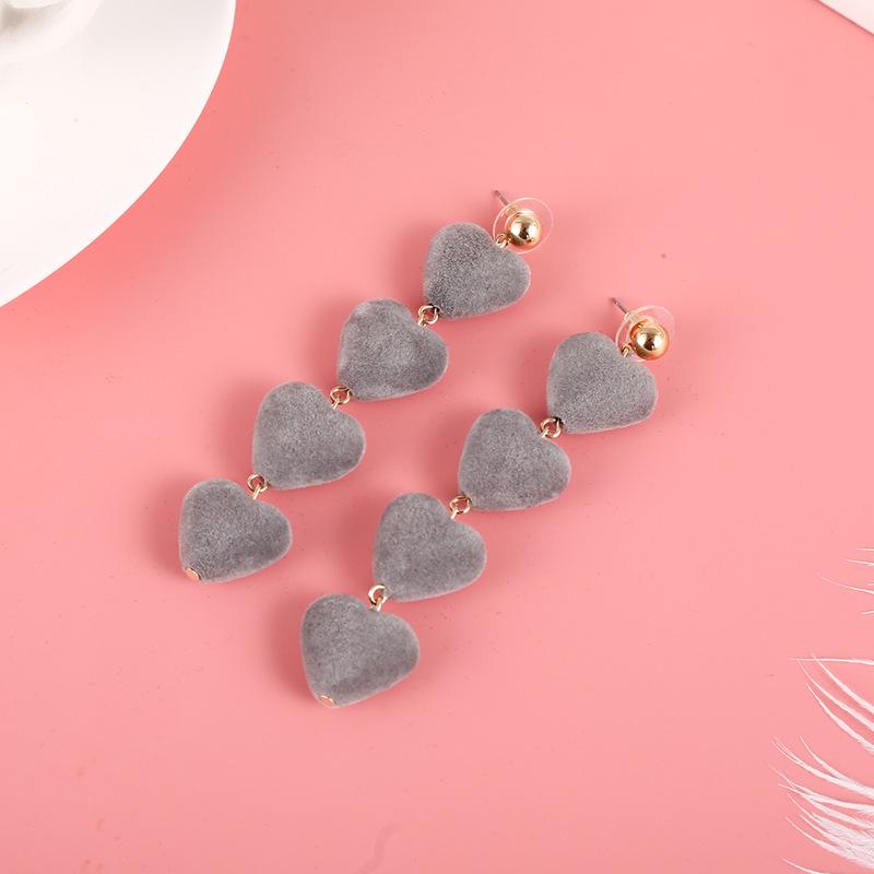 Korean Style Velvet Heart Earrings - Popular Love Heart Design