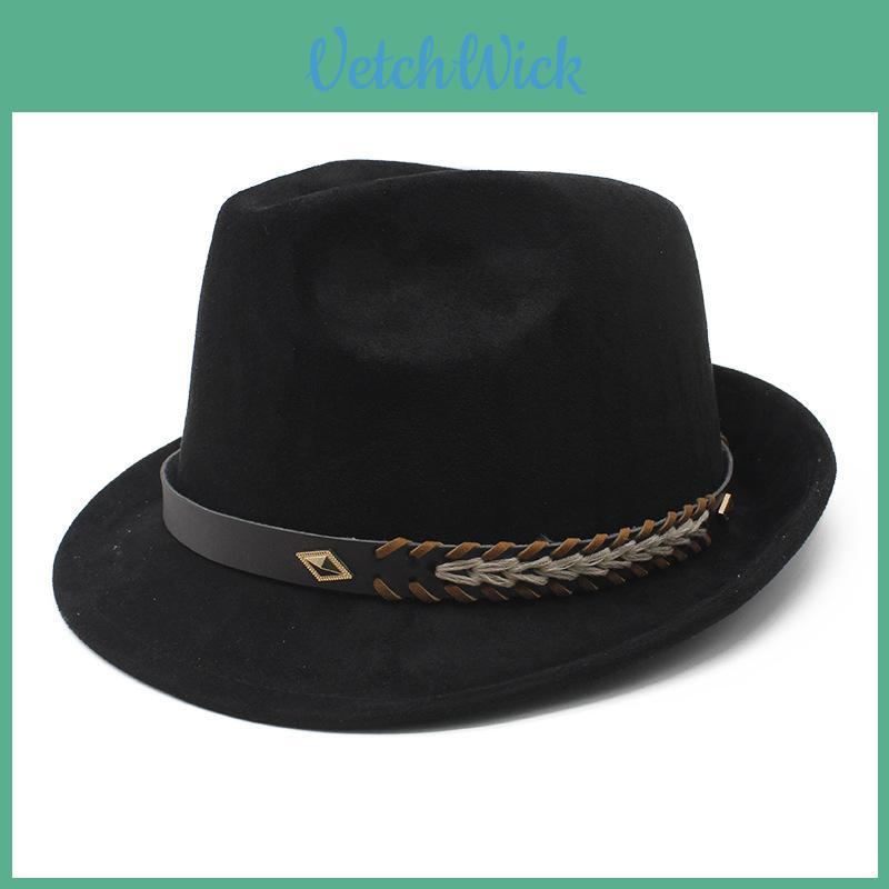 Classic Fedora Hat With Water Wave Embroidery For Men And Women