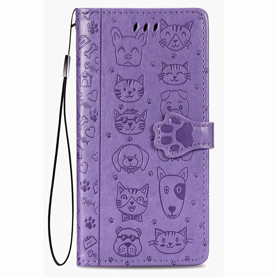 Leren Flip Beschermhoes Voor Vivo Y21D V60 Lite V23 V27 V25 V29 V30 V40 Y36 Y72 5G Y27 Y04 Y16 Y31 Y21 Y39 Y29 Y70 Y18 Y28 Kat Hond Portemonneehoes