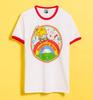 T-shirt z białymi i czerwonymi ściągaczami Rainbow Brite Tęczowy Krajobraz
