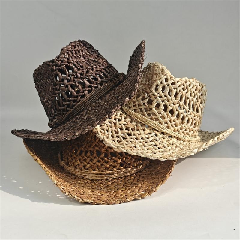 Elegant Openwork Straw Victorian Hat With Adjustable Tie For Women Outdoor Beach Vacation Gardening Activities