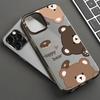 Weiche TPU Matte Niedliche Bär Handyhülle für iPhone 15 Pro Max Funda iPhone 16 11 13 15 14 Plus 12 Mini 16promax 15promax Klare Hülle