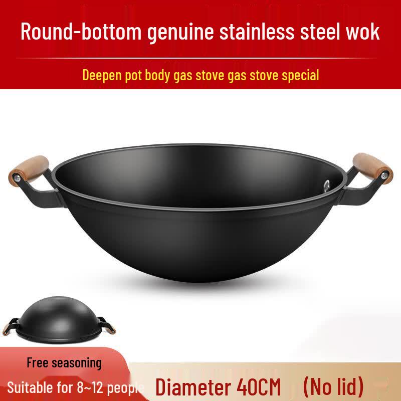 Zijin He s Double-Handle Non-Coated Cast Iron Wok
