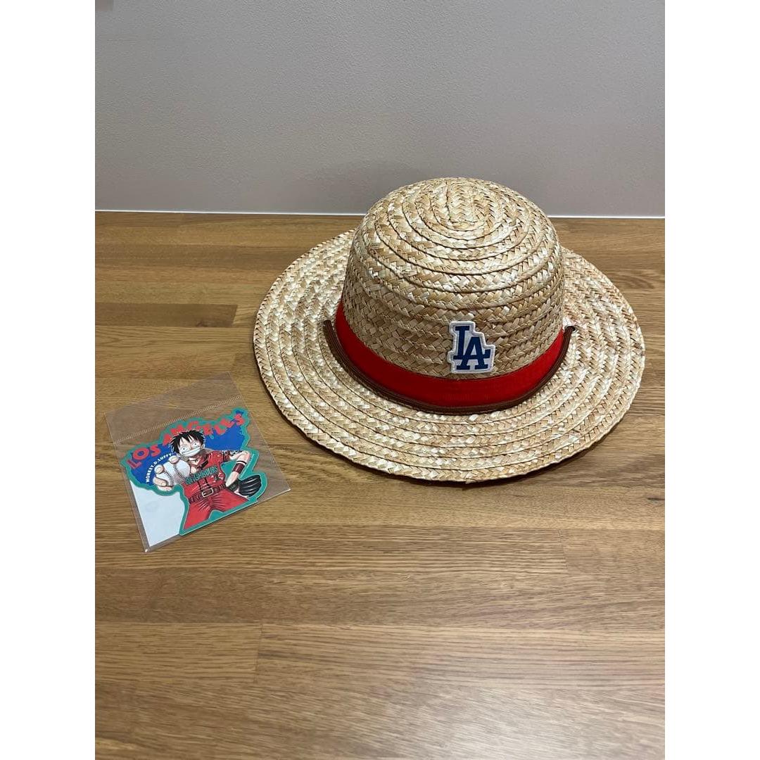 Used Dodgers ONEPIECE Straw Hat One Piece *Limited Sticker Included