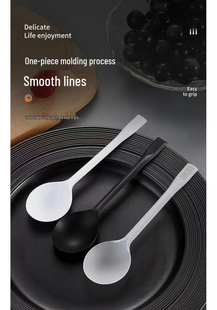 Durable Frosted PP Disposable Spoon for Soup & Desserts