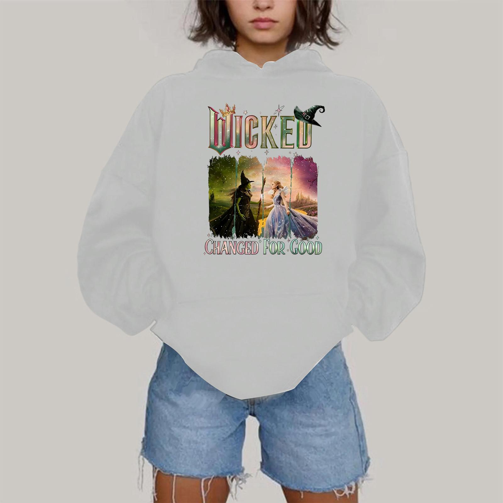 

Женская модная повседневная толстовка с капюшоном, длинным рукавом и принтом XL белый