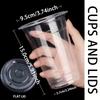 50pcs 12/16OZ Plastic Disposable Cups With Lids Cups For Iced Coffee Smoothie Milkshake Cold Drinks Birthday Party Supplies