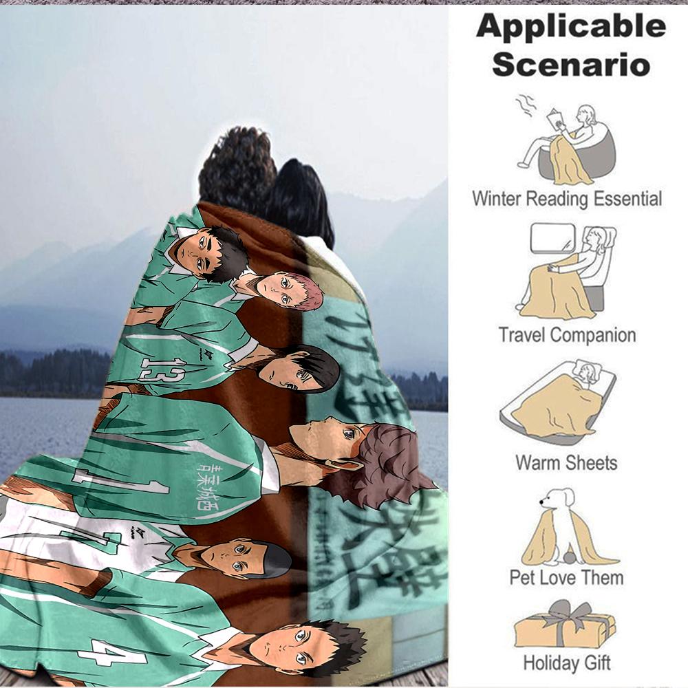 1Pc Teamwork Sports Flannel Blanket, Soft And Comfortable, Casual Warm, Camping Travel, Christmas, Halloween Xmas Gift S1656