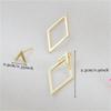 Retro Minimalist Geometric Square Detachable Triangles Stud Earrings for Women Jewelry Accessories Party Gifts