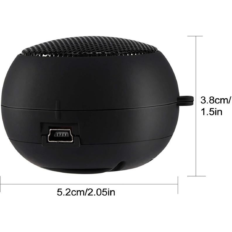 Mini Speaker, Retractable Speaker with USB Charging Cable, 3.5mm Audio Interface Portable Speaker for MP3, MP4, MP5, Mobile Phones, Computers(Black,