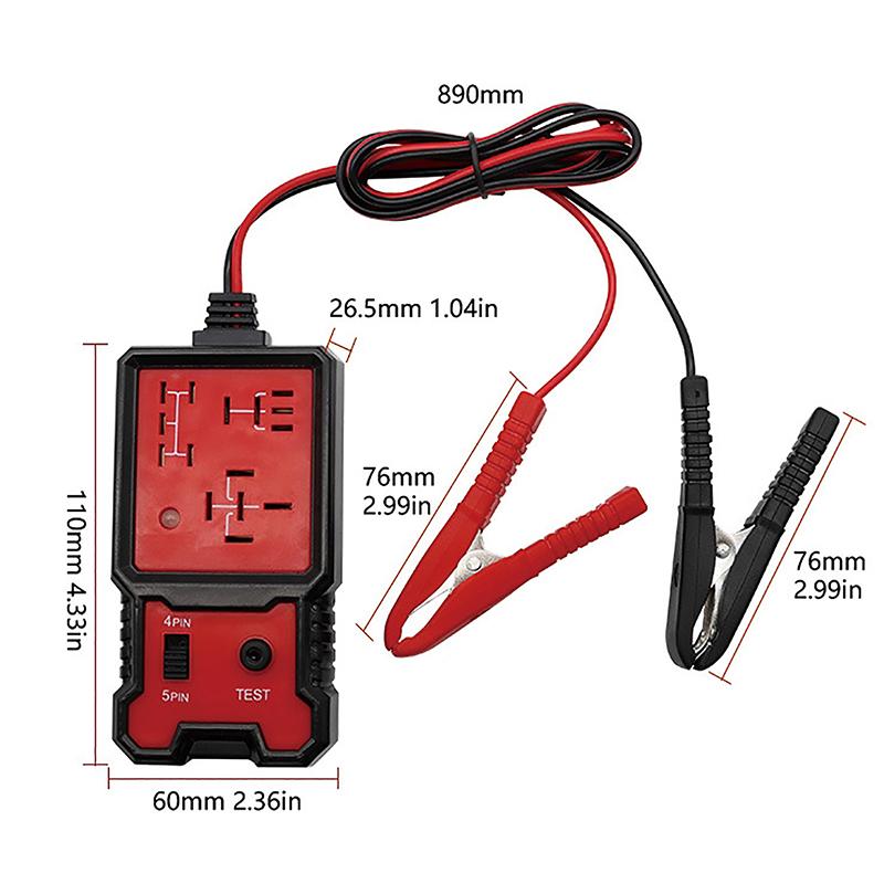 Universal elektronisk bilrelétester Bil bilbatterikontroll 12V biltilbehør Led-indikatorlys Diagnoseverktøy