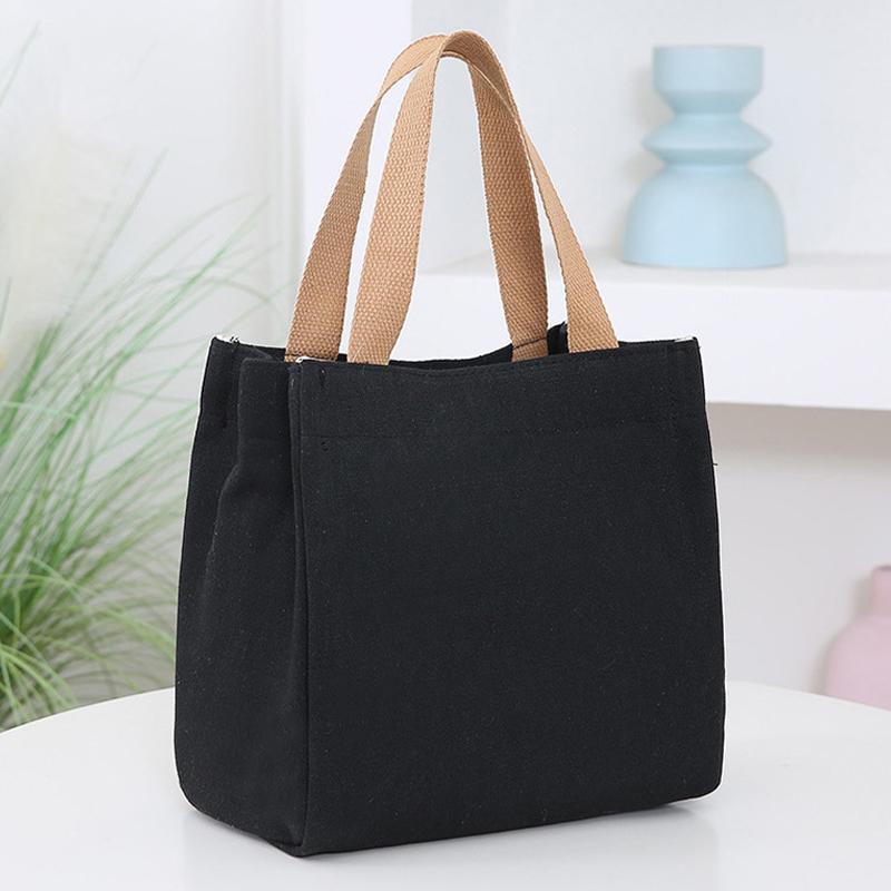 Fashionable Canvas Bag Handbag Bento Lunch Box Small Cloth Bag Hand Held