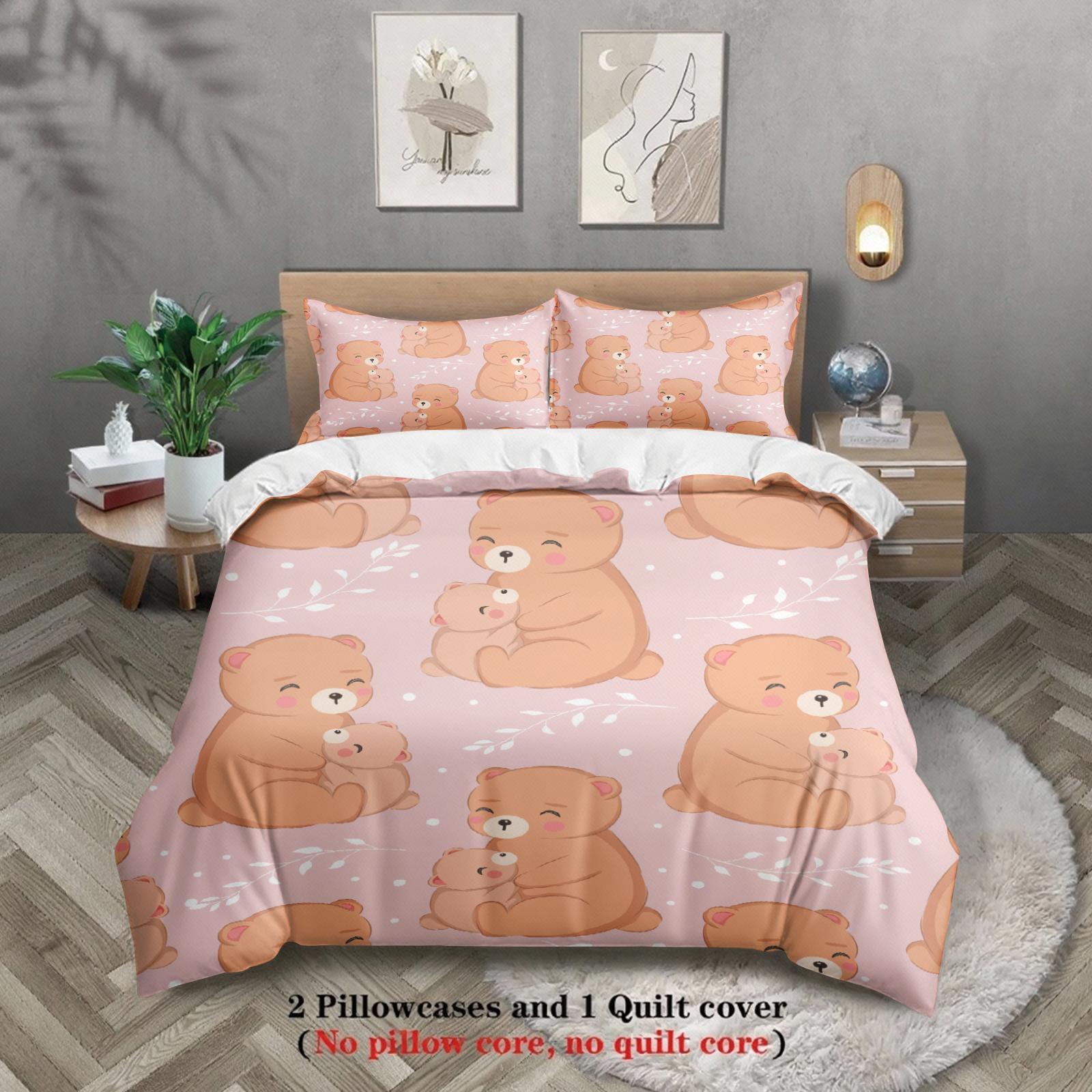 

Cute Cartoon Bedding Set 3D Printed Duvet Cover Set (No Filling) Single Twin Full Size For Kids Girls Daughter Bedroom Decor 135x200cm