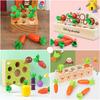 Montessori Shape Matching Wooden Toys Carrots and Vegetables Memory Game Fine Motor Training Preschool Children Educational Toys
