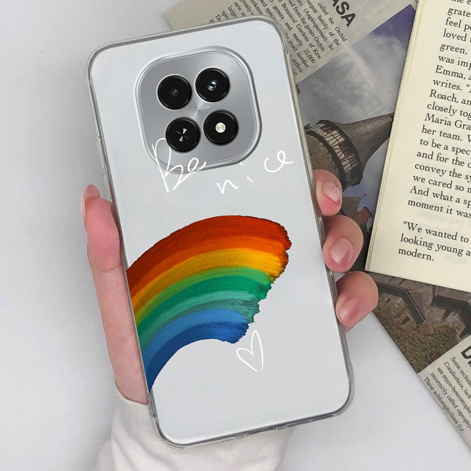 

Чехол для Oppo F27 A60 A40 Narzo N61 Reno 12F Realme 12 13 Чехол TPU Прозрачный Силиконовый Красивый Радужный Премиум Защитный Чехол Для OPPO Anti Drop Capa Oppo A40 4G