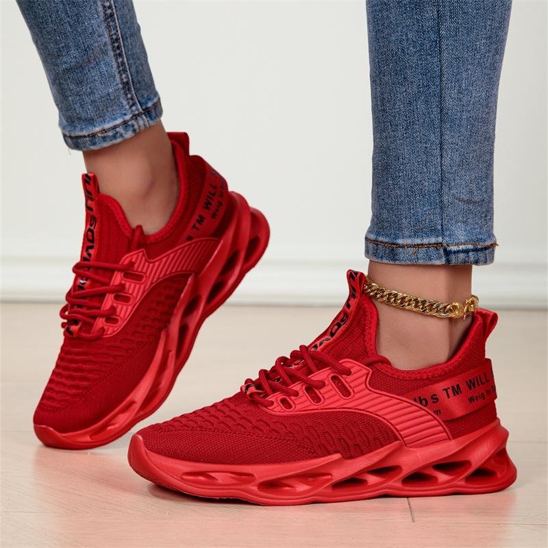 Fashion Red Running Shoes Men Women Blade Sneakers Mesh Breathable Casual Sports Shoes Unisex Lightweight Men's Jogging Shoes