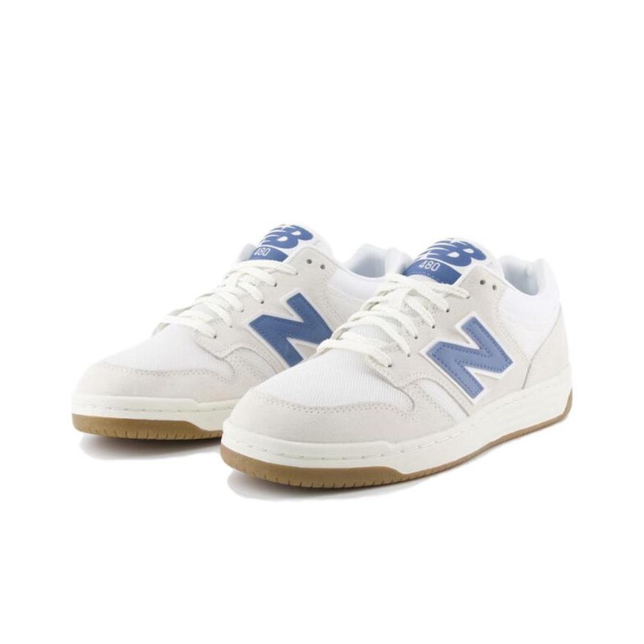 New Balance 480 Sea Salt Heron Blue Unisex Sneakers White BB480LLA