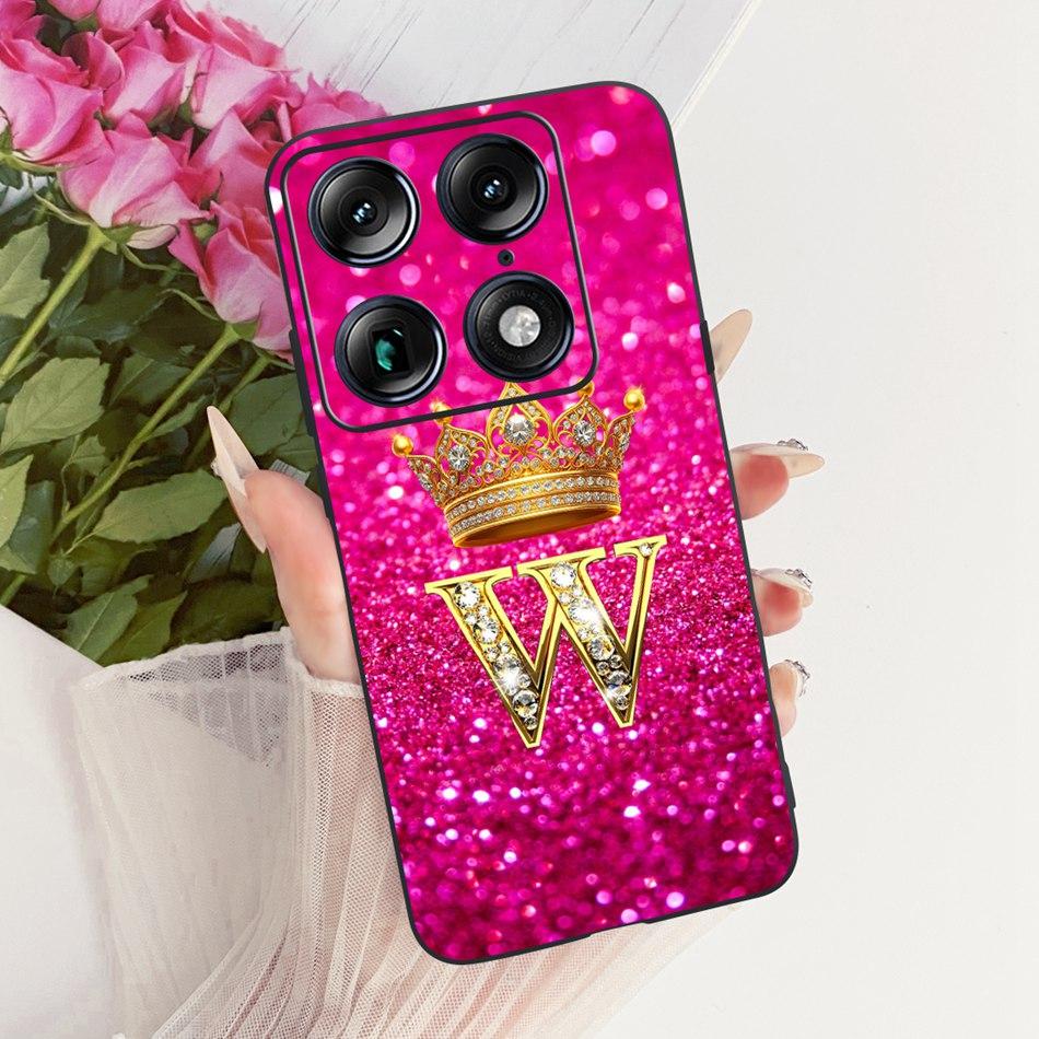 For Motorola Signature 2026 Crown Letter Phone Case For Motorola Signature XT2603-2 Black Silicone Soft Cases Bumpers