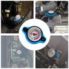 OEMASSIVE Racing Engine Radiator High Pressure Cap 1.1 Bar Small Head With Water Temp Gauge Blue Tank Cover Replacement Car Hot