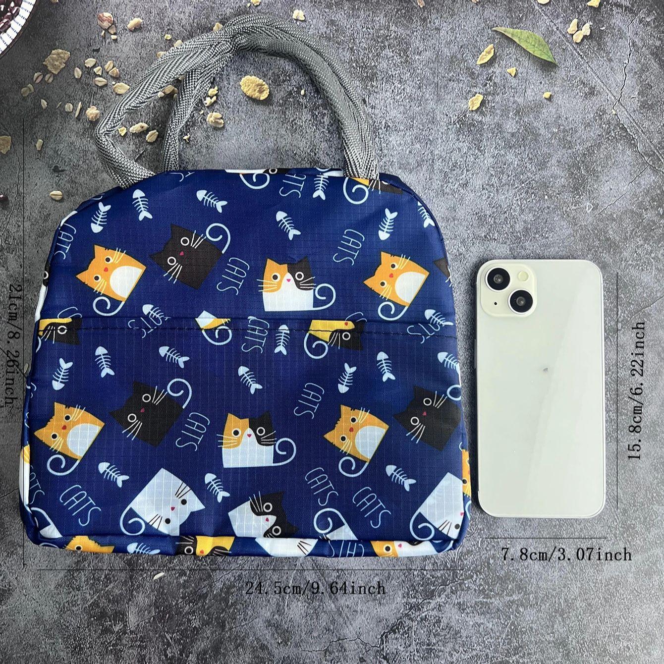 

1pc-Lunch Bag Insulation Bento Pack Aluminum Foil Rice Bag Meal Pack Ice Pack Student Bento Lunch Handbag Insulation синий