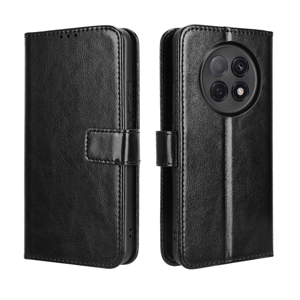 For Oppo A5 Pro 5G (China)/Oppo F29 Pro 5G (Global) PU Leather Case with Strap Crazy Horse Texture Phone Wallet Cover