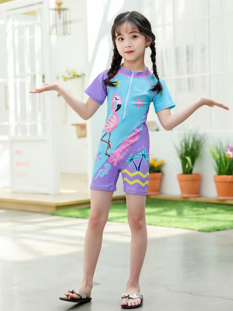 

New Korean Style Cute Princess One-Piece Swimsuit for Toddler Girls 100 фиолетовый