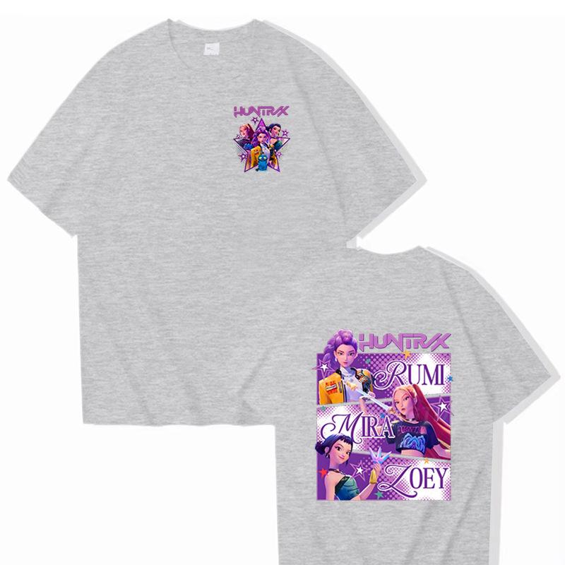 Movie KPop Demon Hunters T-shirt Summer Harajuku Short Sleeve Tee for Casual Loose Women and Men Graphic Printed Tops